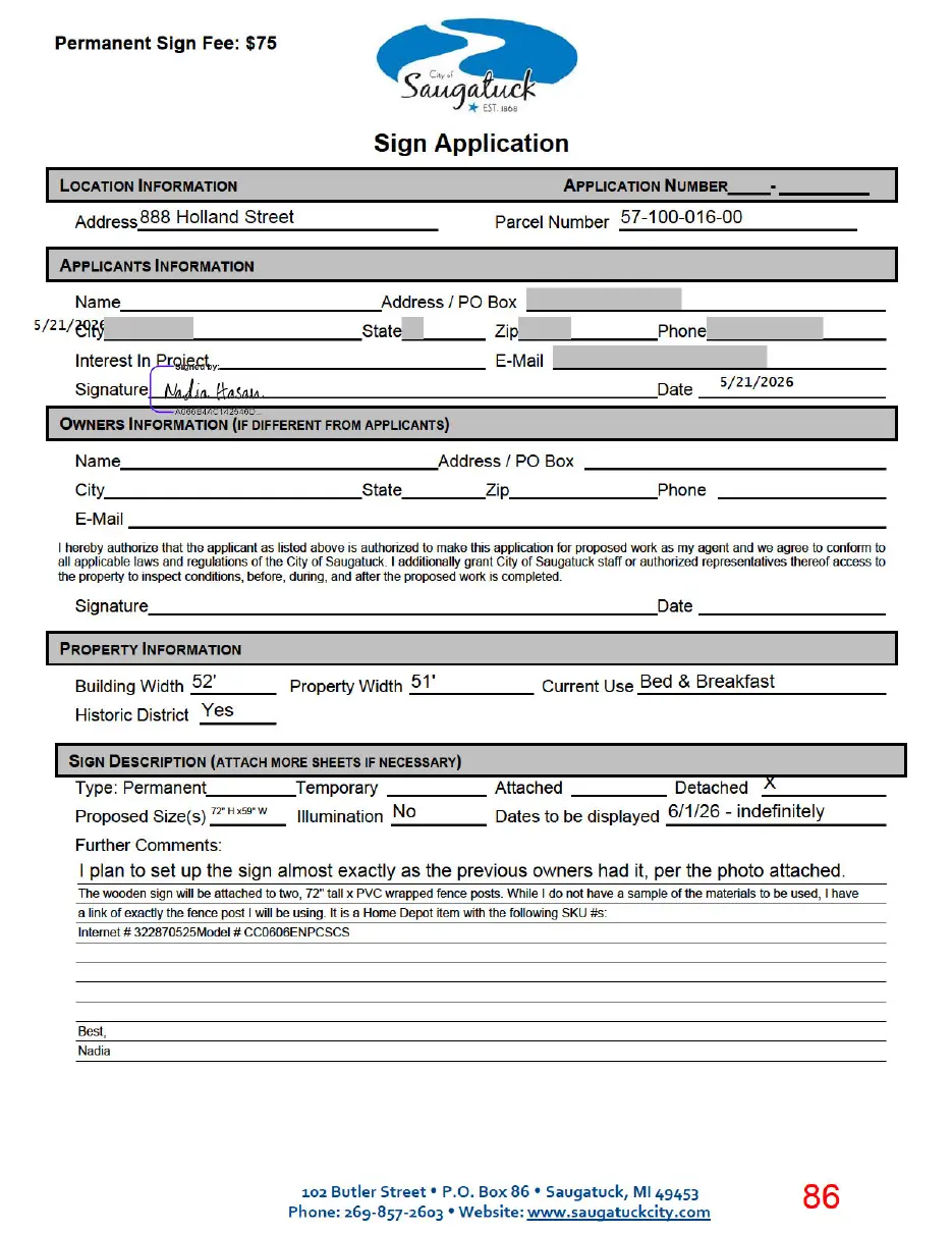 Page 86 of the packet, a scanned page