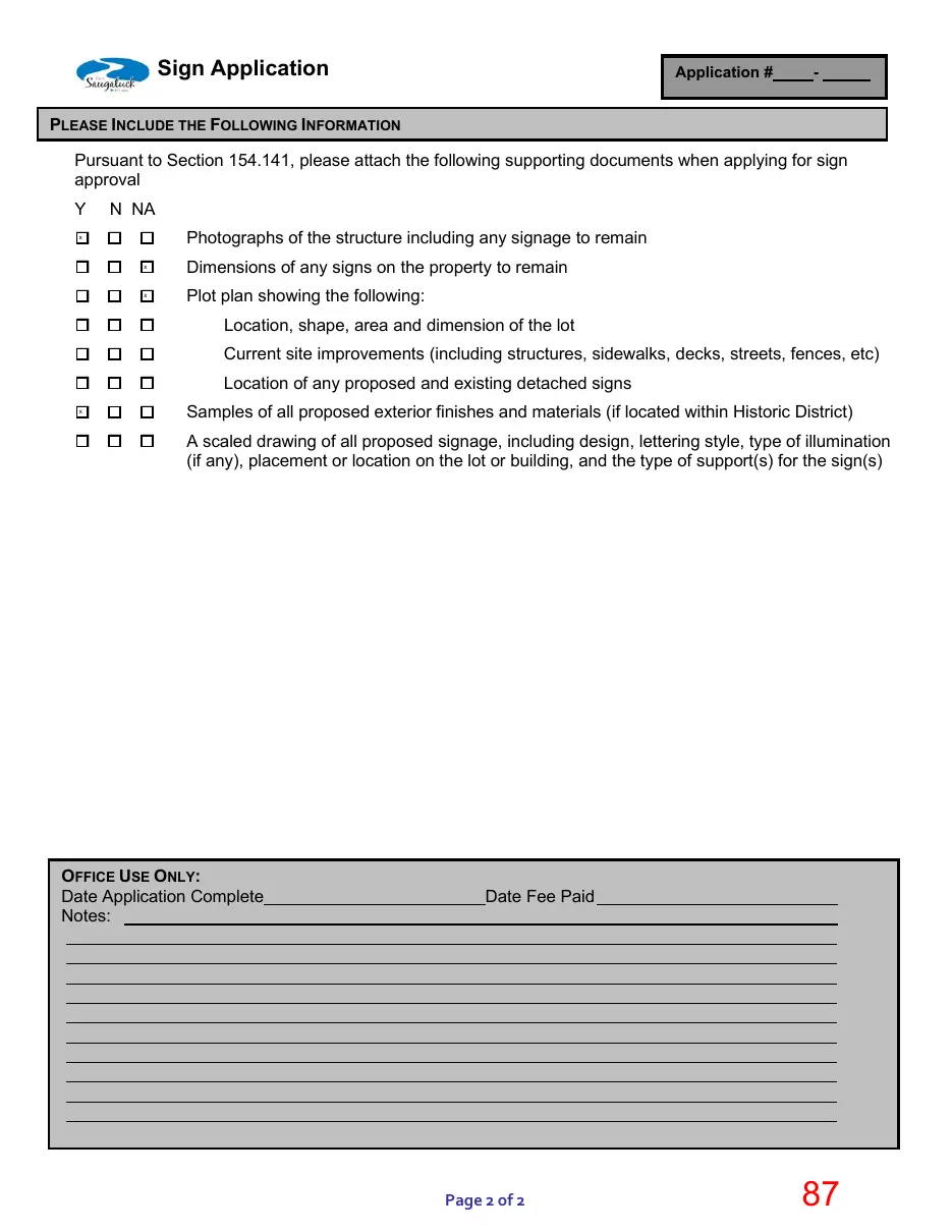 Page 87 of the packet; its text follows
