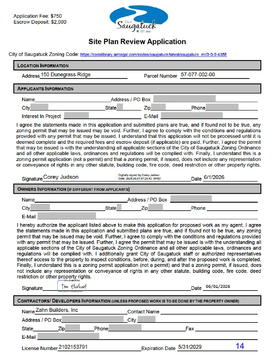 Page 14 of the packet, a scanned page