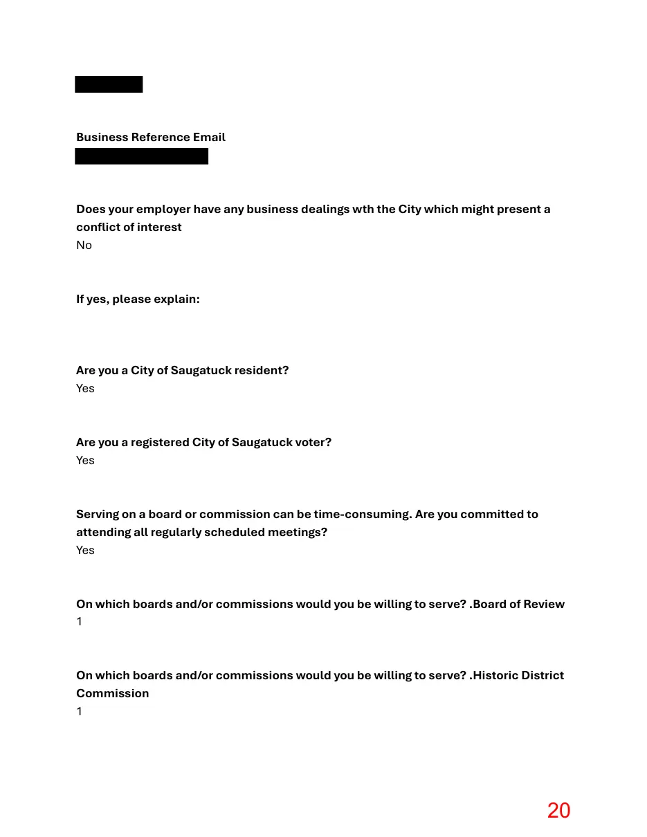 Page 20 of the packet; its text follows