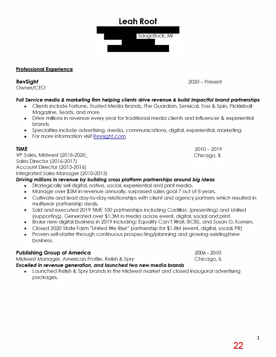 Page 22 of the packet; its text follows