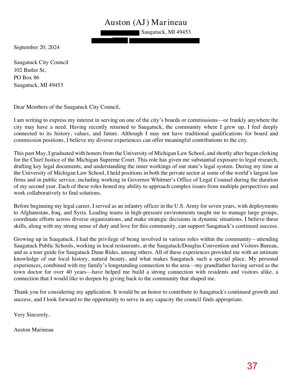 Page 37 of the packet; its text follows