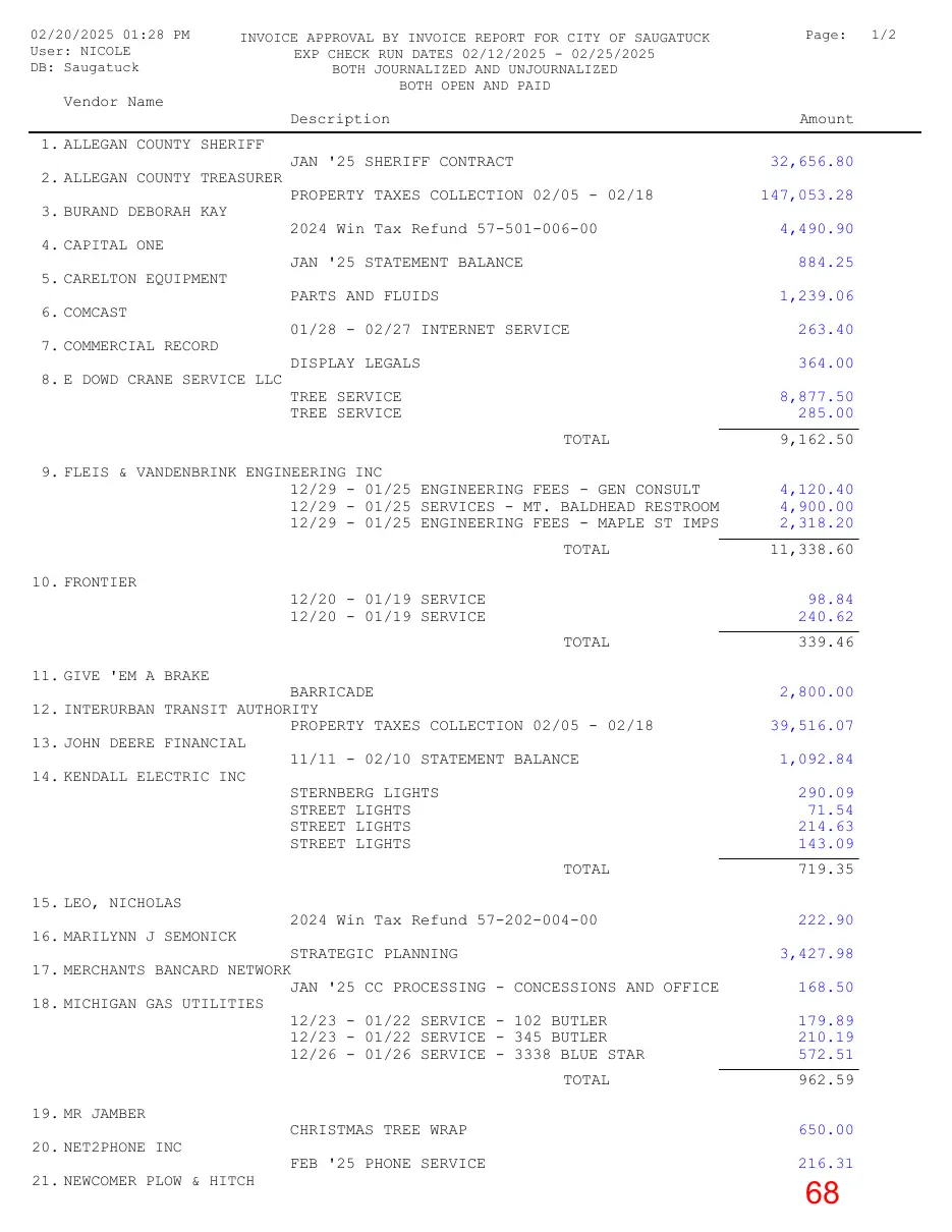 Page 67 of the packet; its text follows