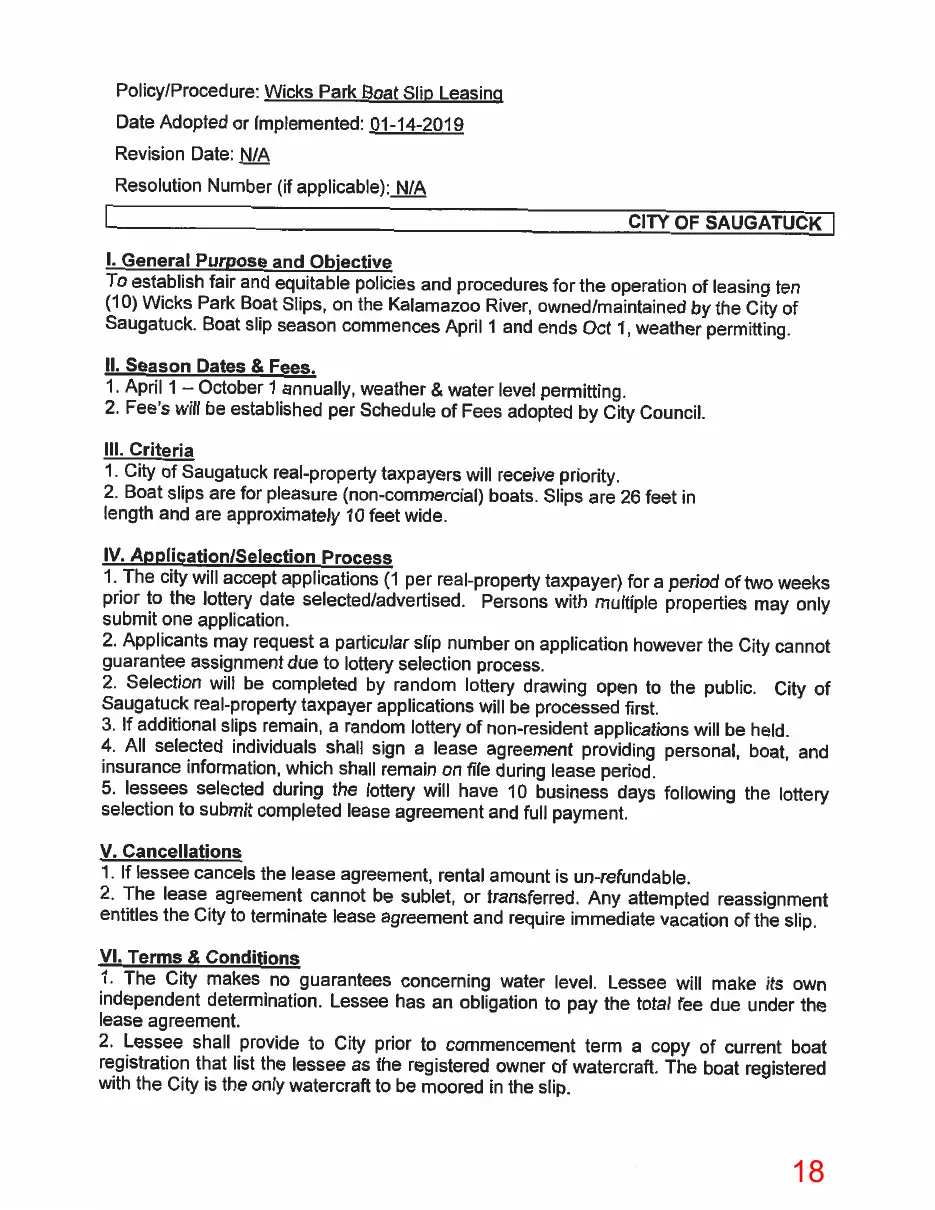 Page 18 of the packet, a scanned page