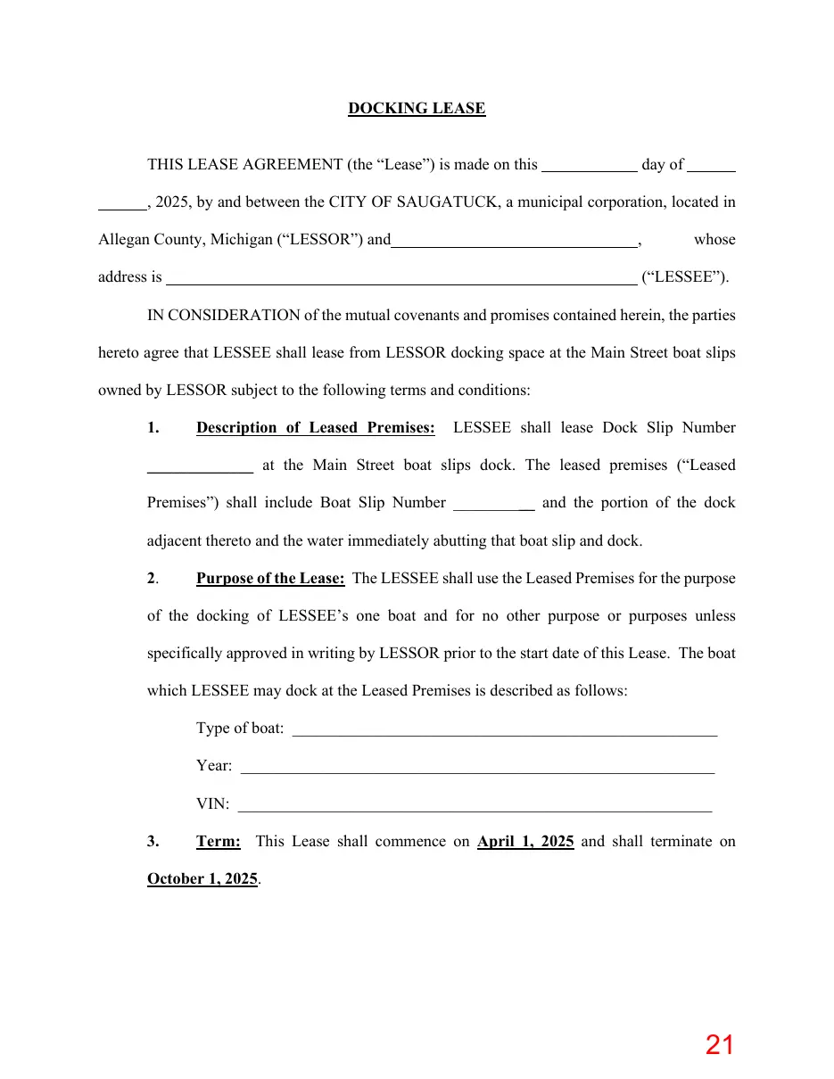 Page 21 of the packet; its text follows
