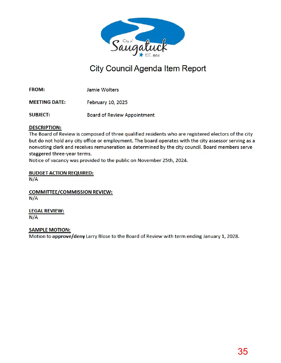 Page 35 of the packet, a scanned page