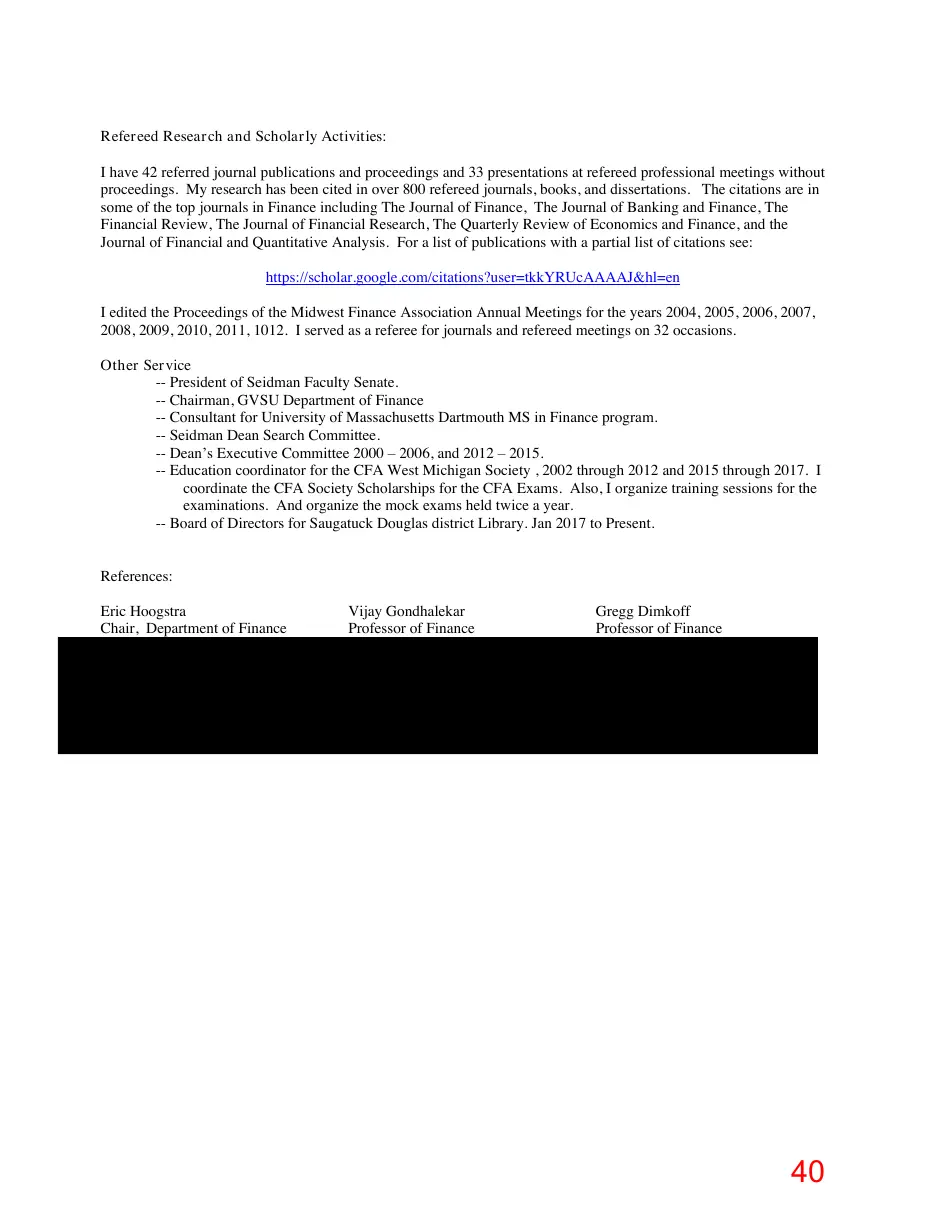 Page 40 of the packet; its text follows