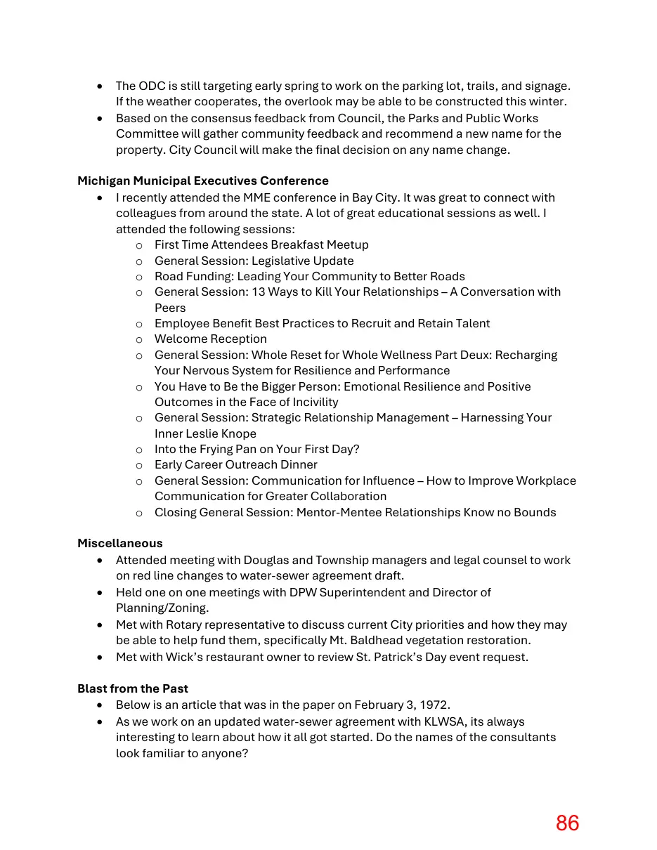 Page 86 of the packet; its text follows