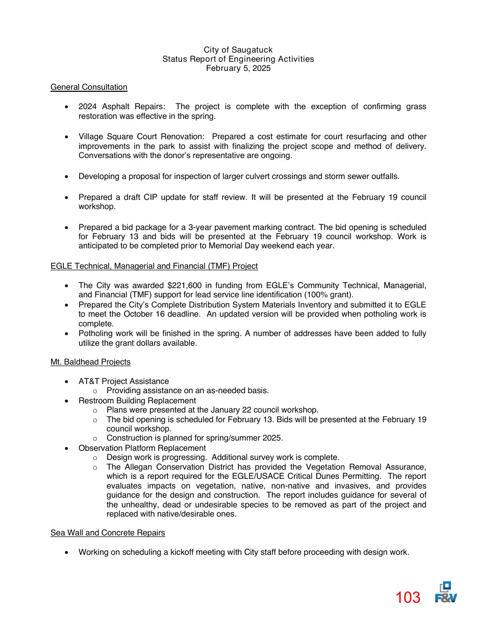 Page 103 of the packet; its text follows