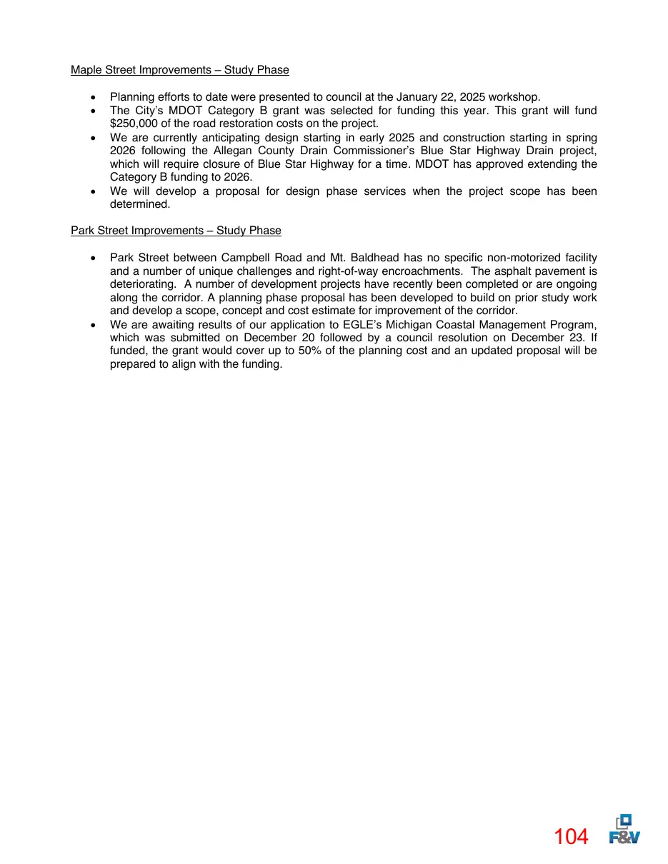 Page 104 of the packet; its text follows