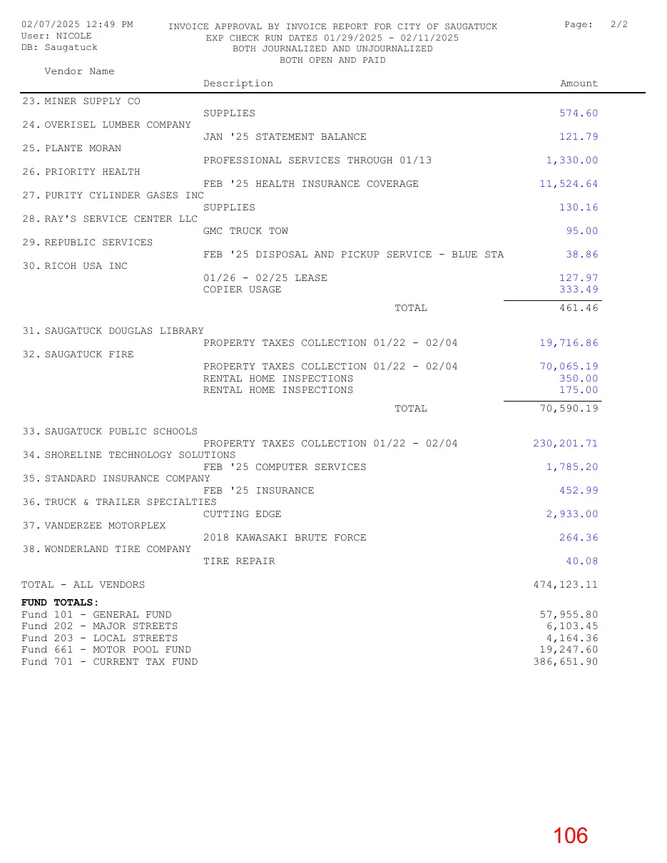 Page 106 of the packet; its text follows