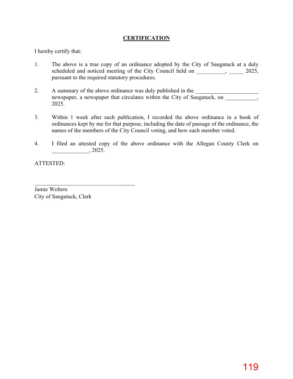 Page 119 of the packet; its text follows