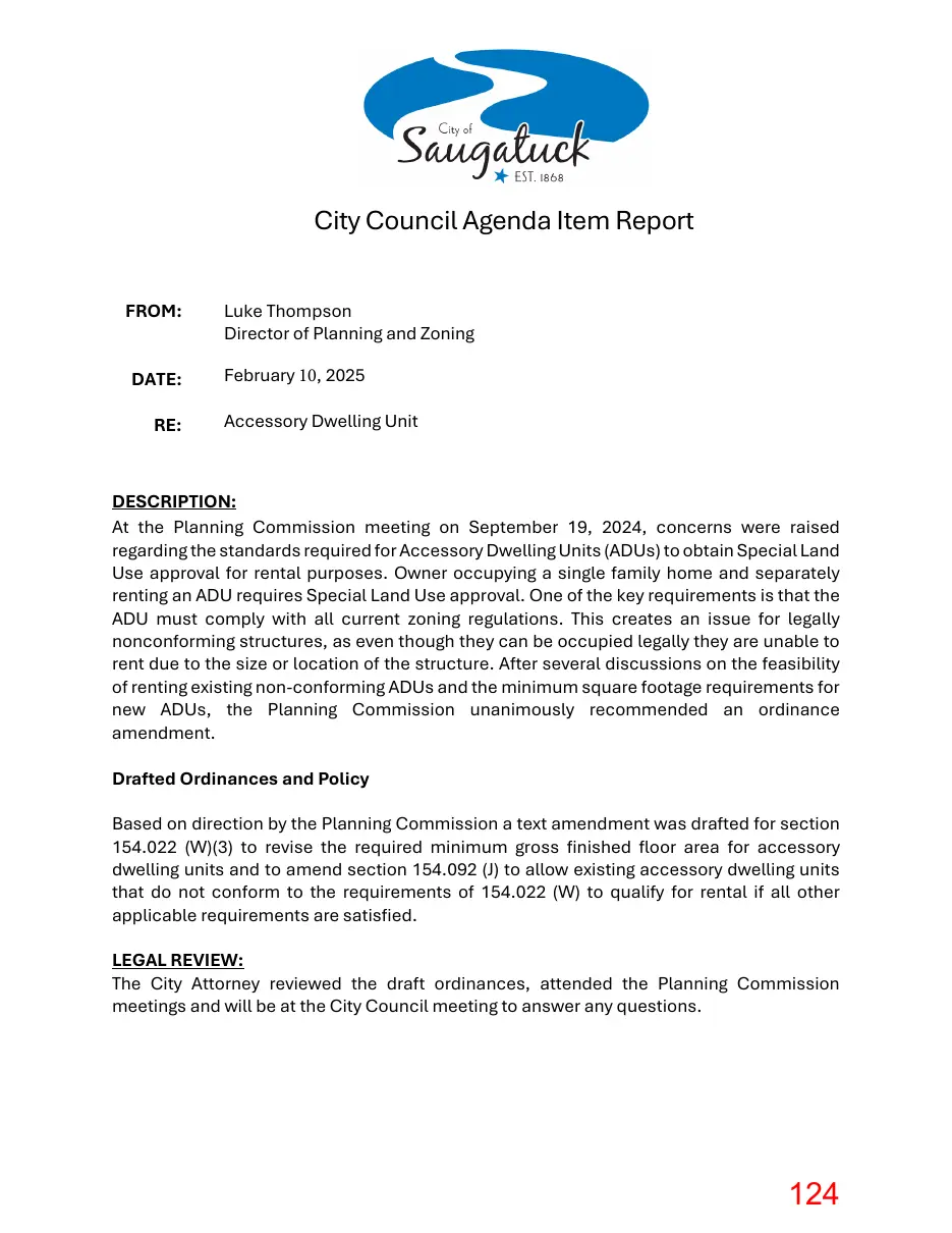 Page 124 of the packet; its text follows