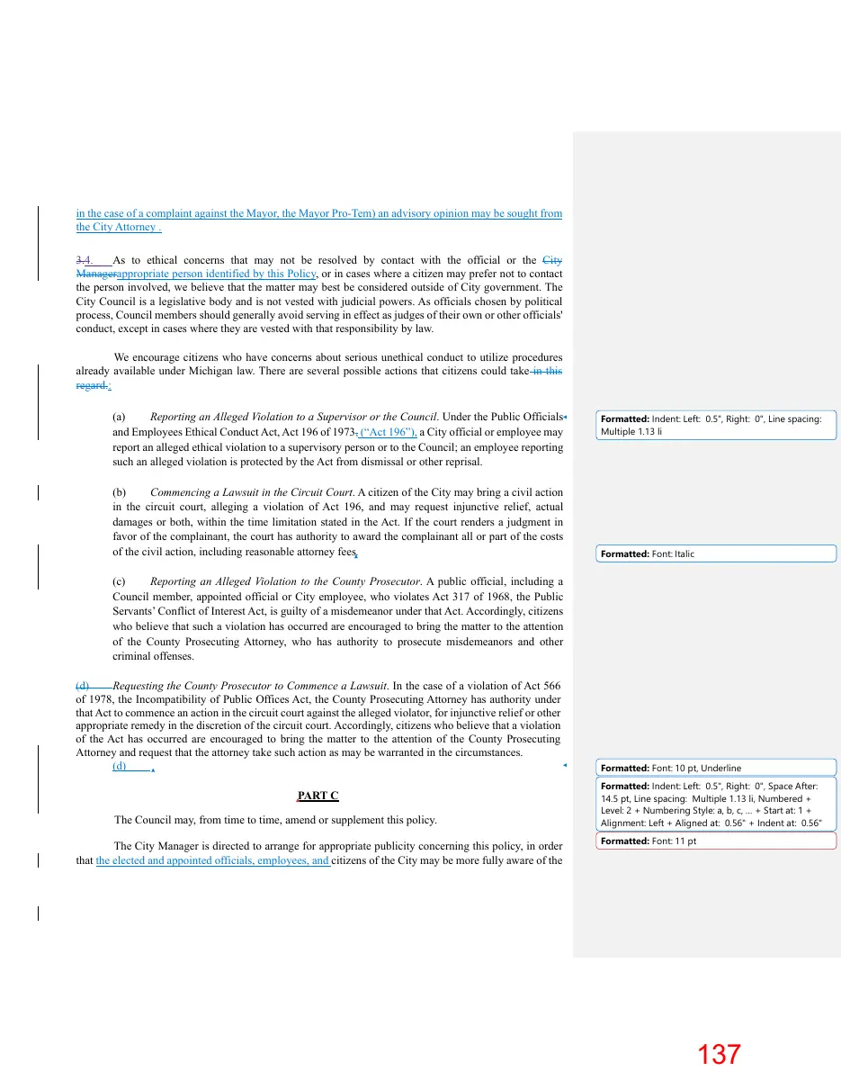 Page 137 of the packet; its text follows