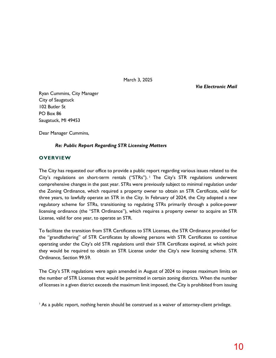 Page 10 of the packet; its text follows