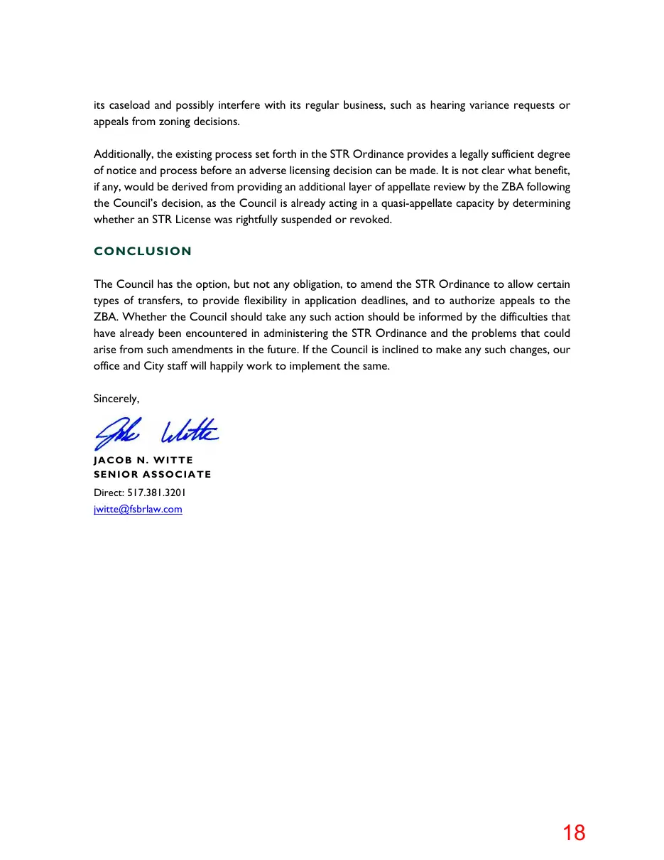 Page 18 of the packet; its text follows