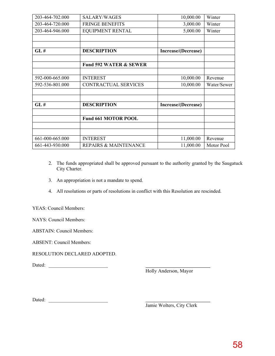 Page 58 of the packet; its text follows