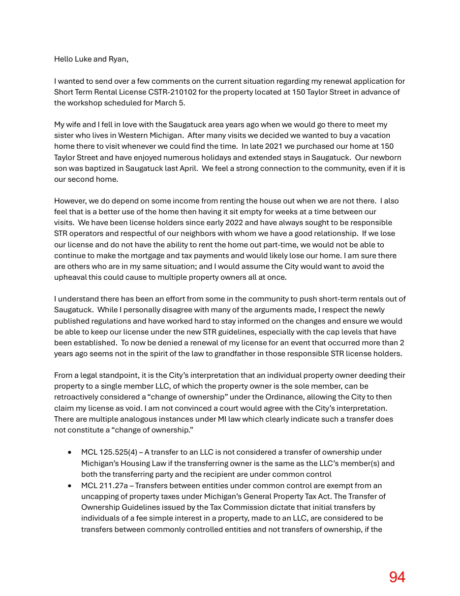 Page 94 of the packet; its text follows