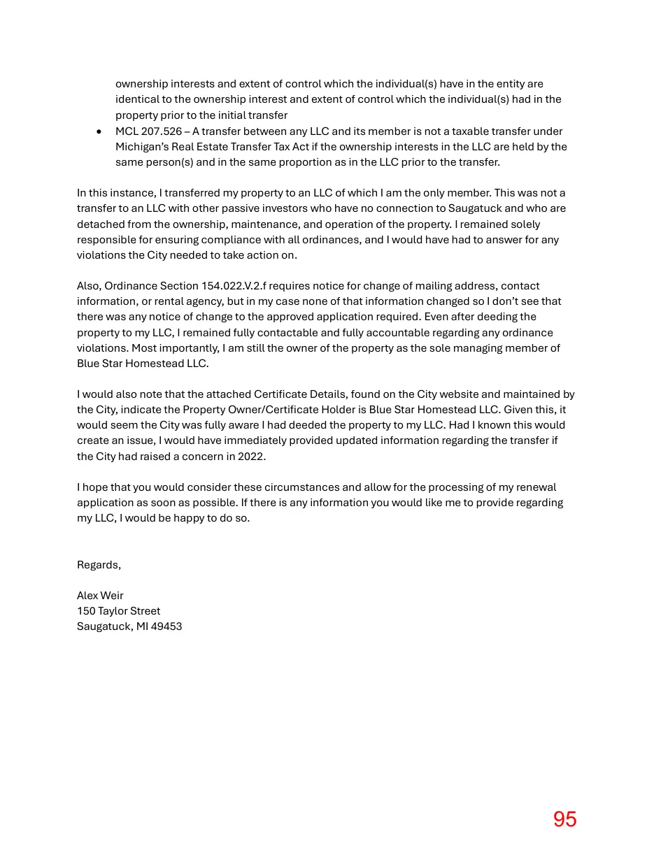 Page 95 of the packet; its text follows