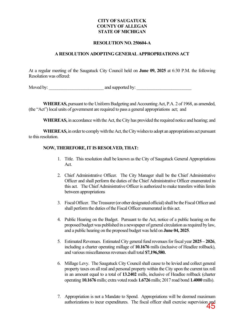 Page 45 of the packet; its text follows