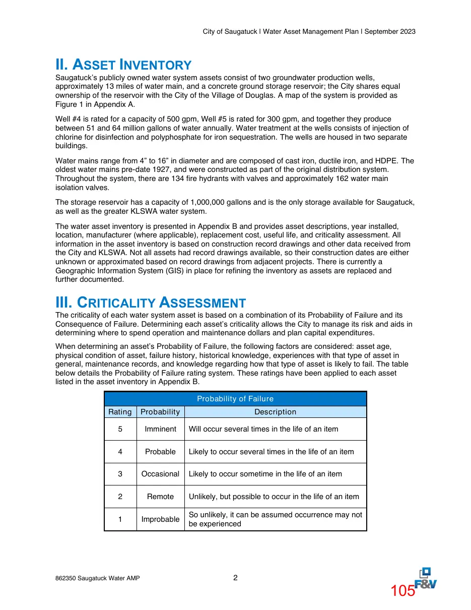 Page 105 of the packet; its text follows