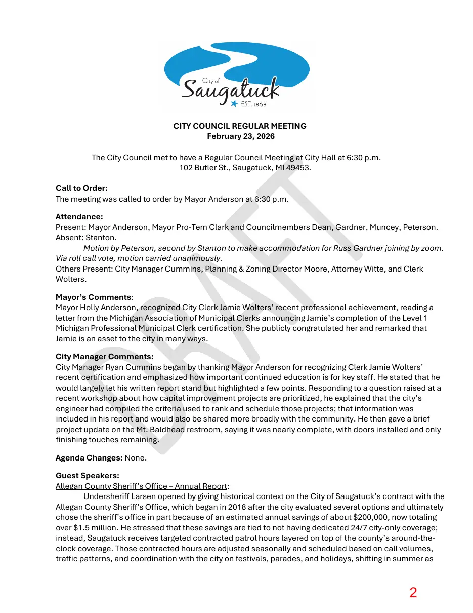 Page 2 of the packet; its text follows