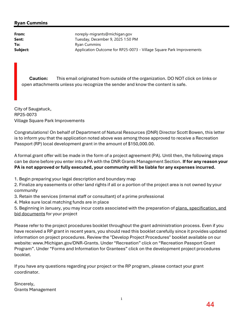 Page 44 of the packet; its text follows