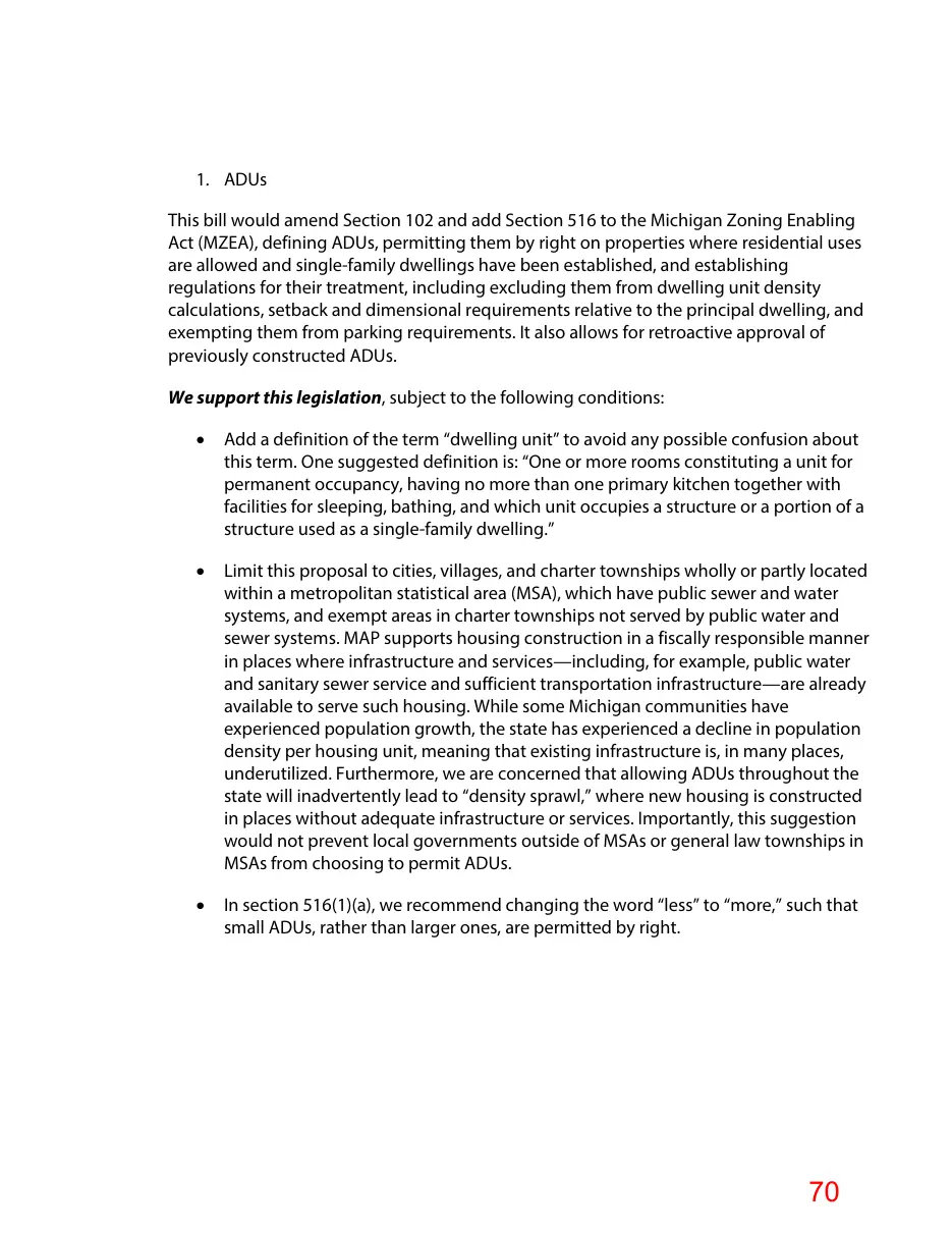 Page 70 of the packet; its text follows