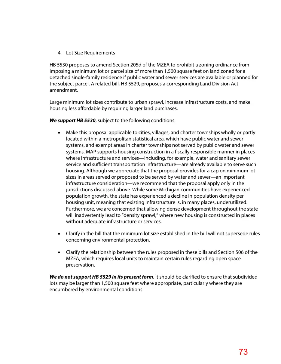 Page 73 of the packet; its text follows