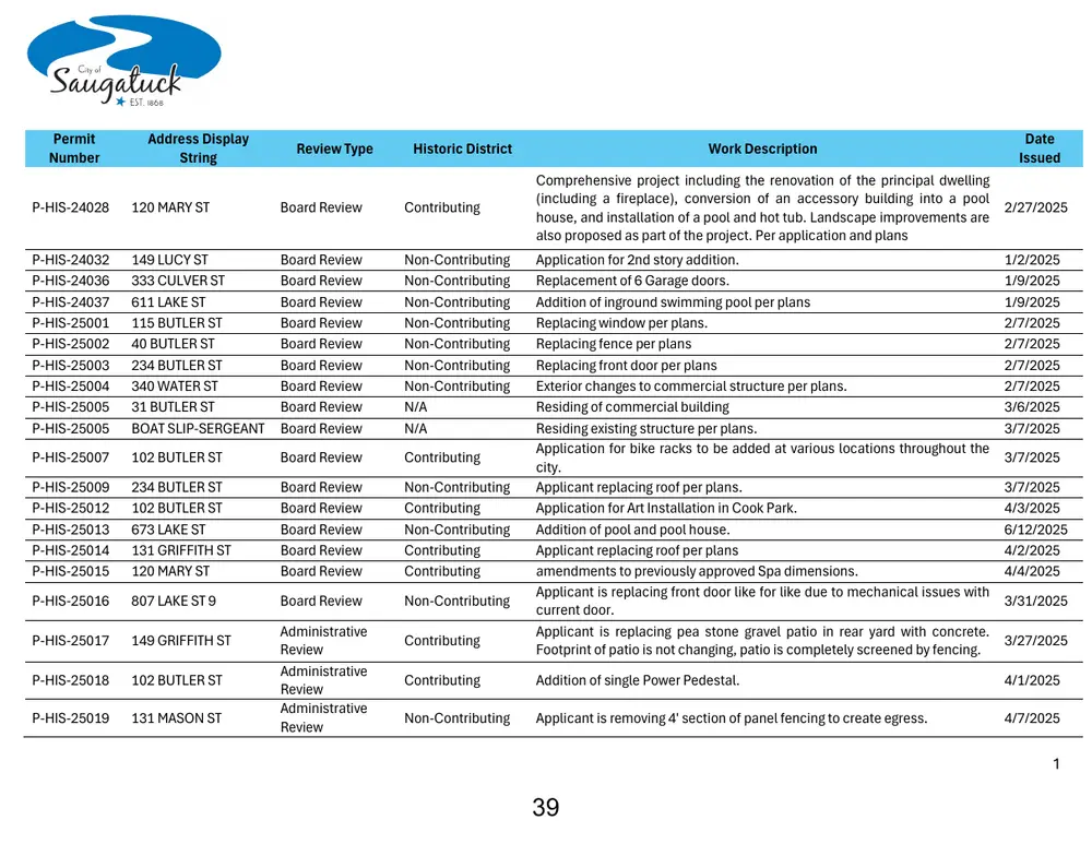 Page 39 of the packet; its text follows