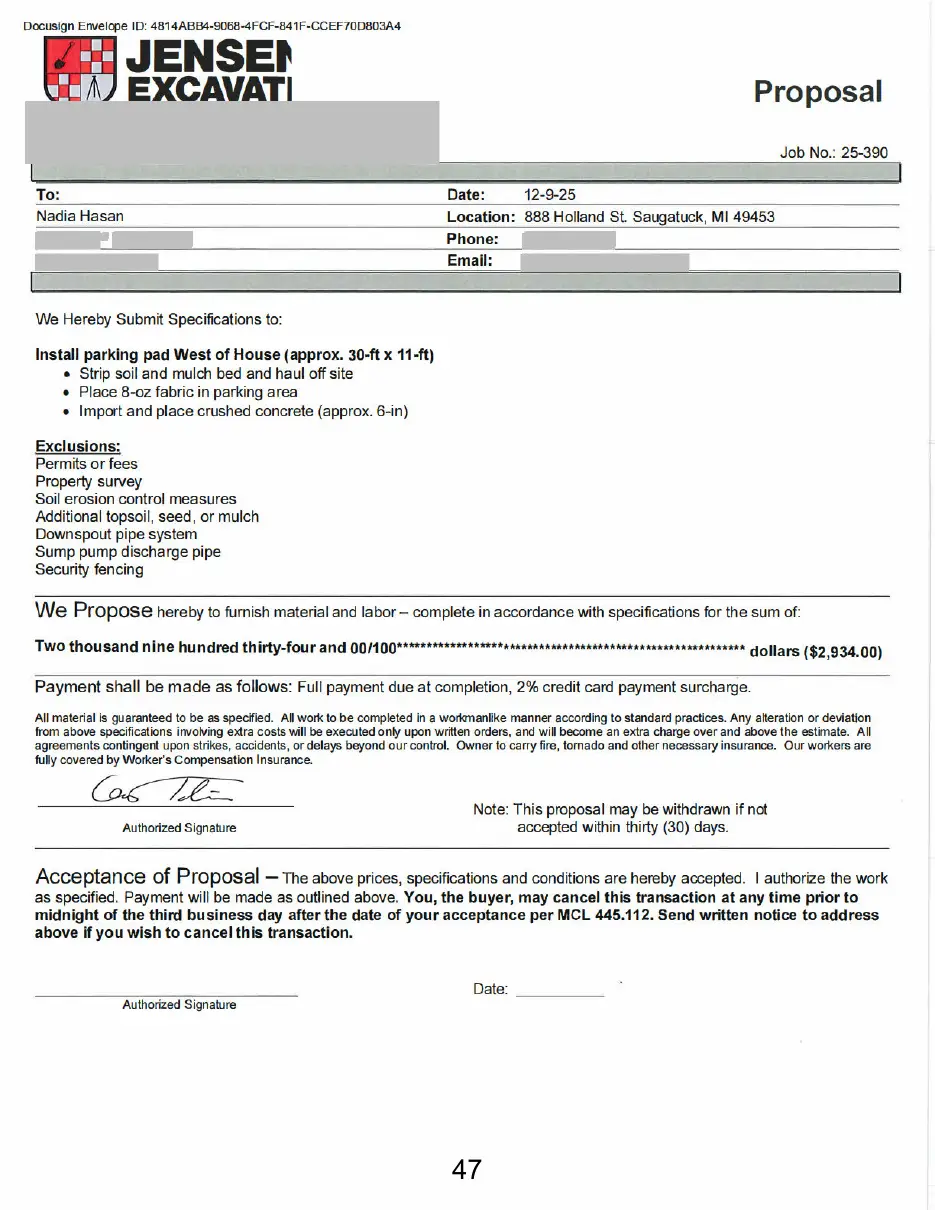Page 47 of the packet, a scanned page