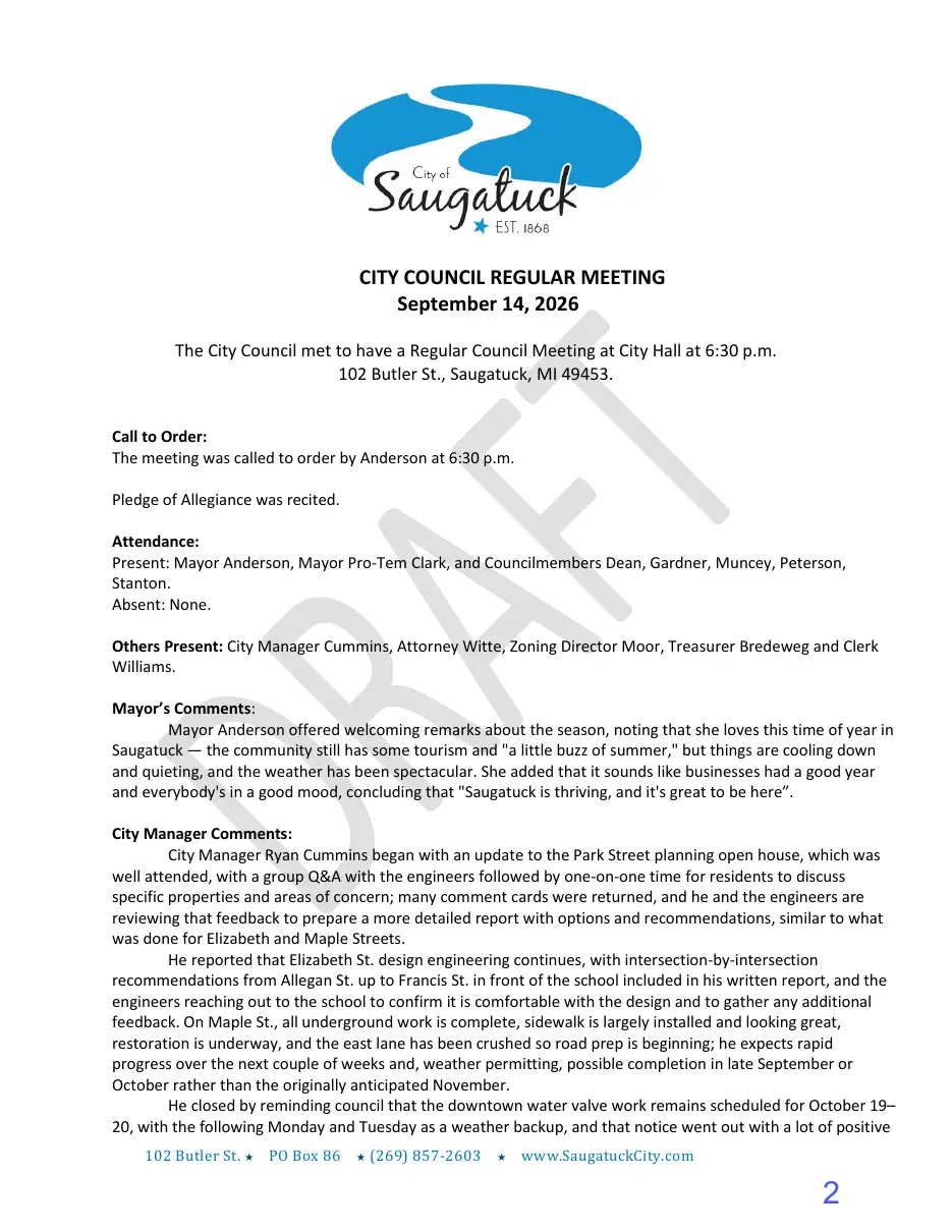 Page 2 of the packet; its text follows