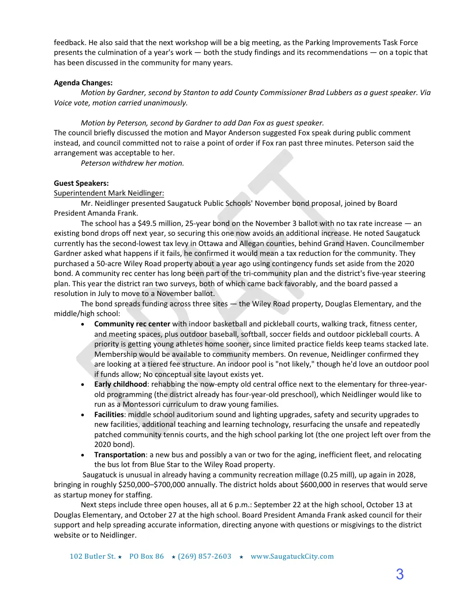 Page 3 of the packet; its text follows