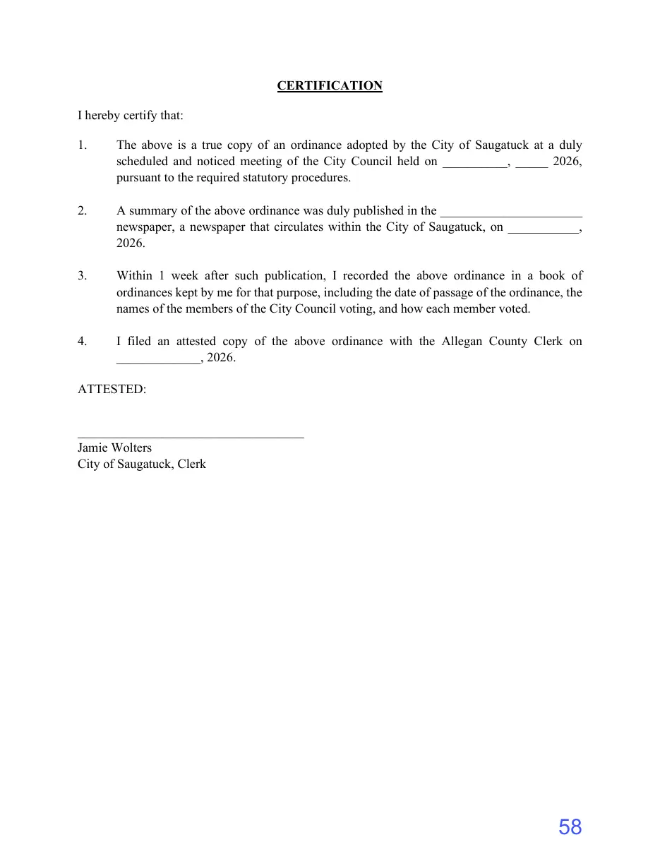 Page 58 of the packet; its text follows