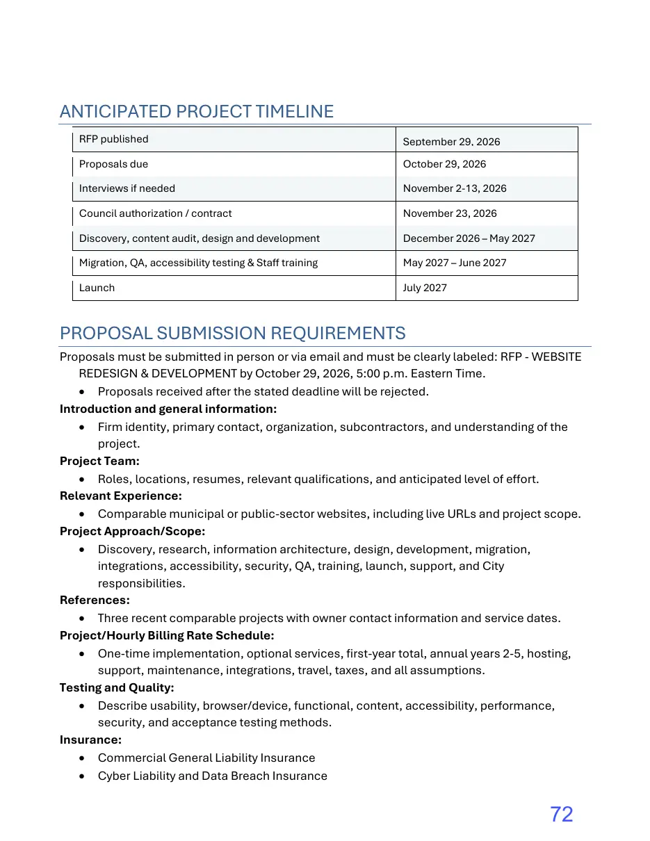 Page 72 of the packet; its text follows