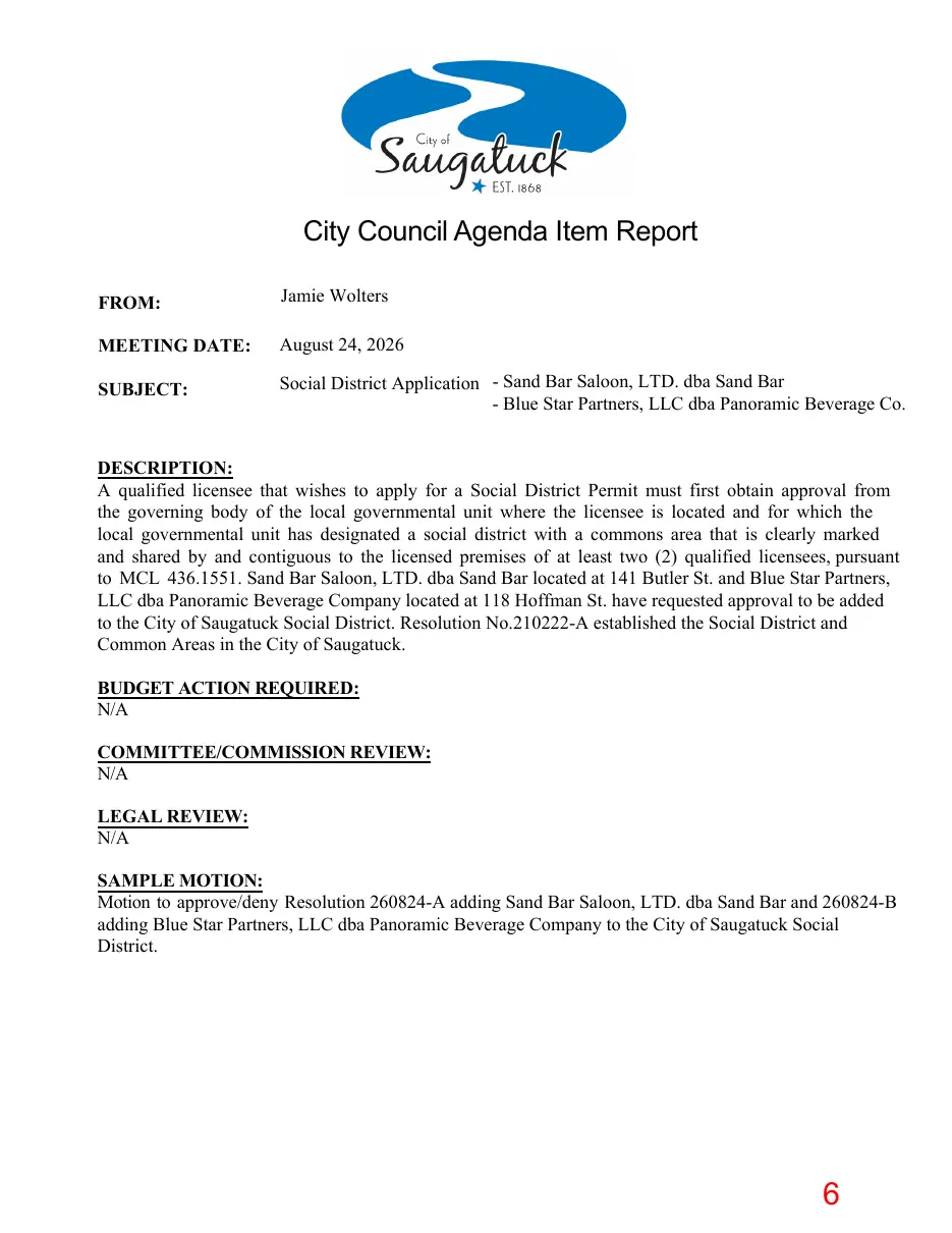 Page 6 of the packet; its text follows