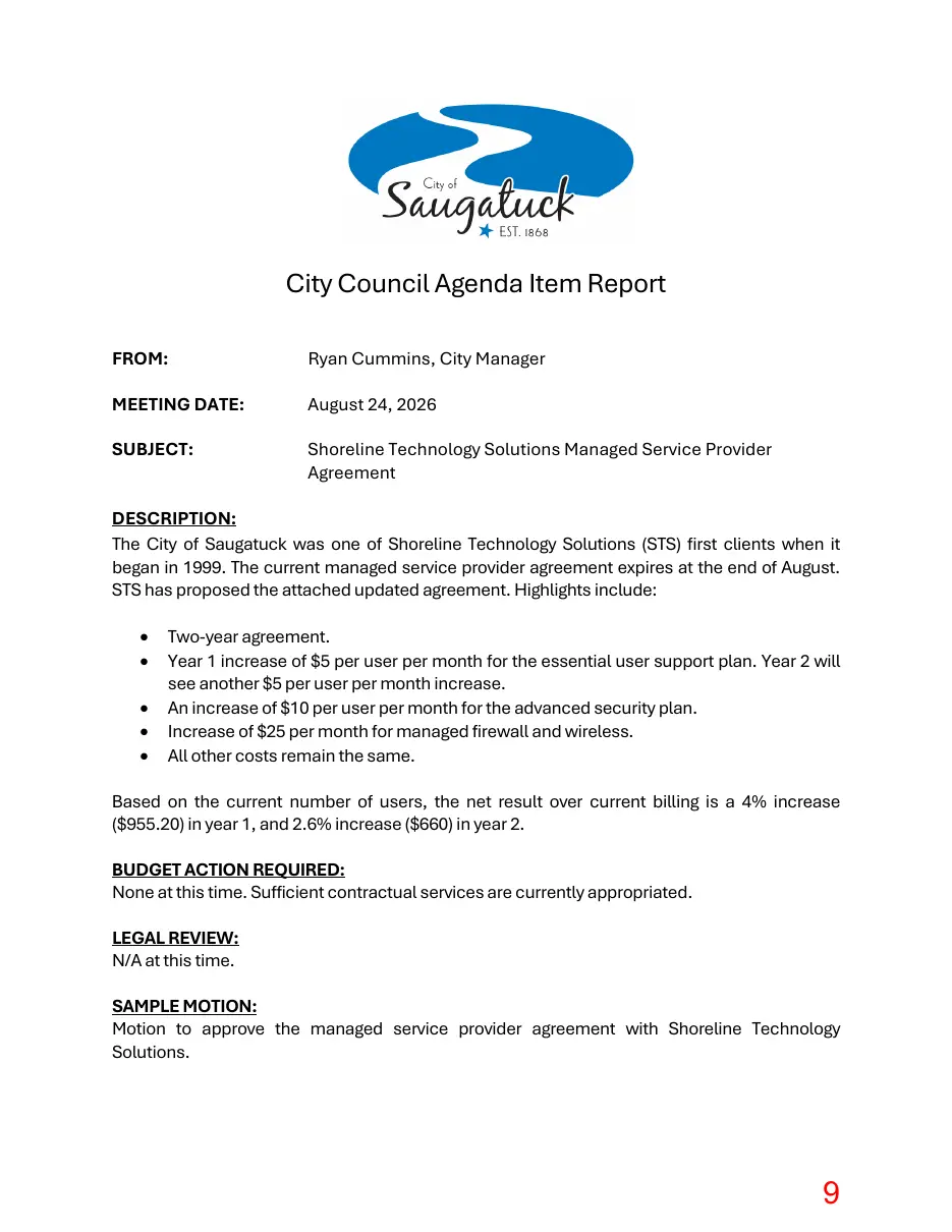 Page 9 of the packet; its text follows