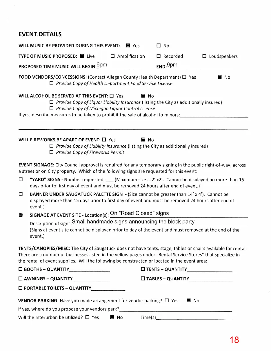Page 18 of the packet, a scanned page