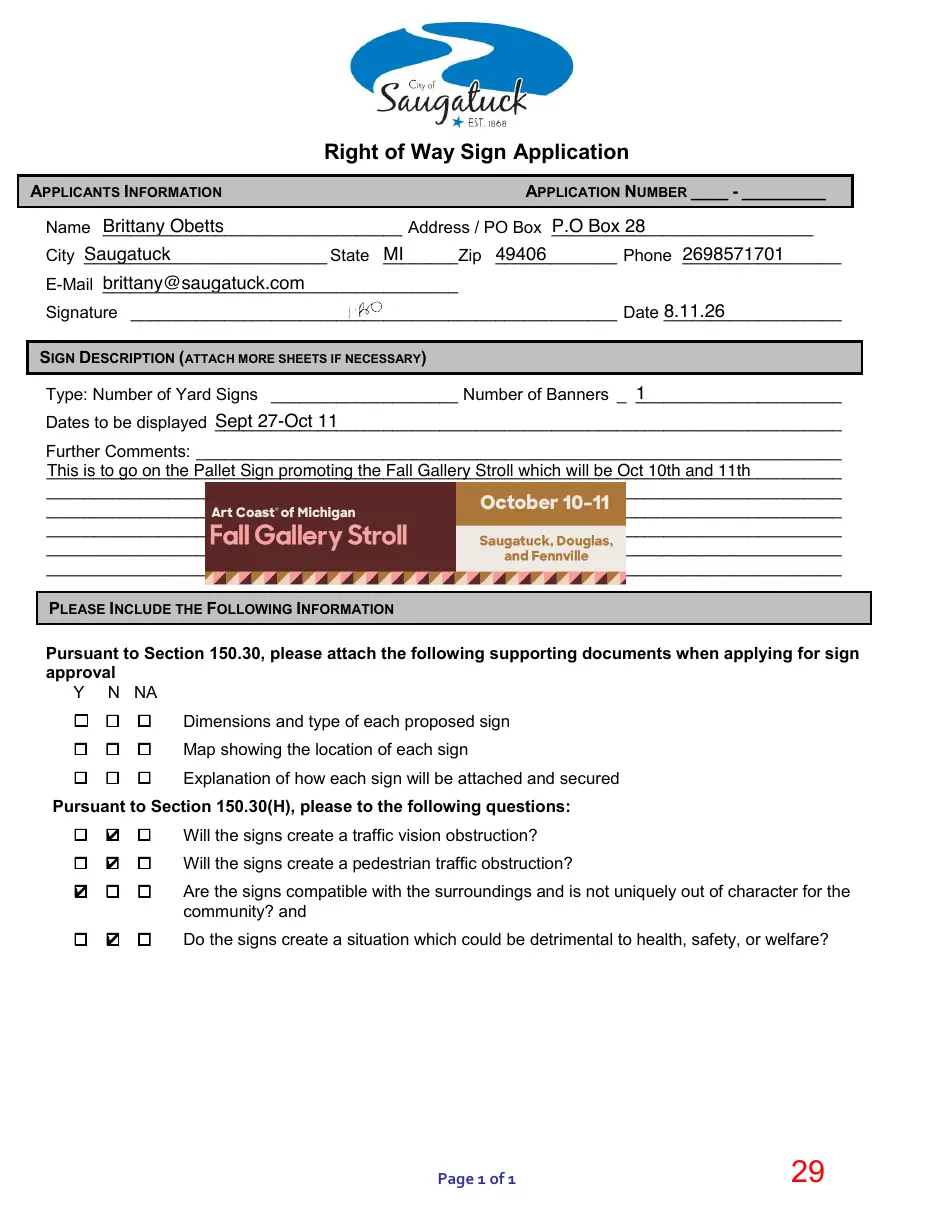 Page 29 of the packet; its text follows