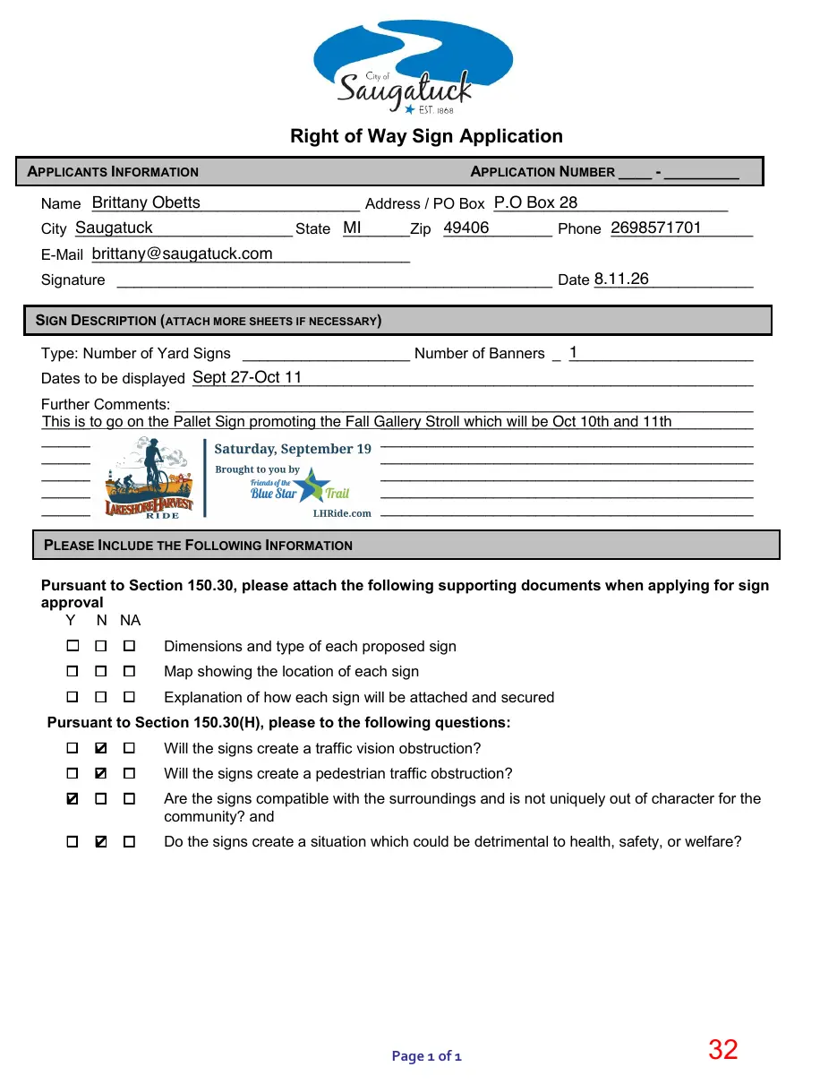 Page 32 of the packet; its text follows