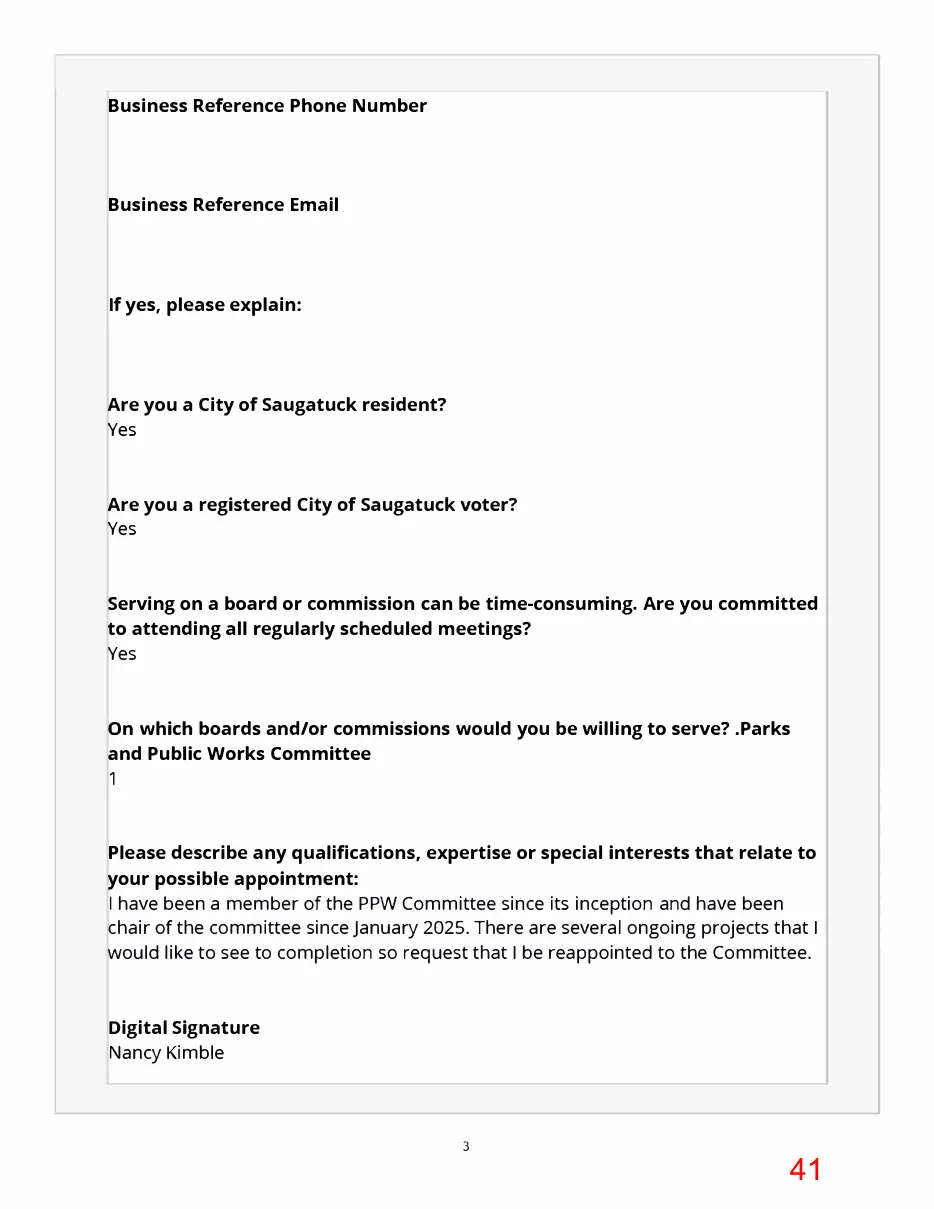 Page 41 of the packet; its text follows