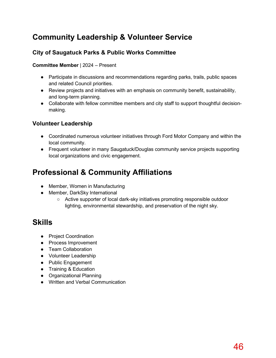 Page 46 of the packet; its text follows