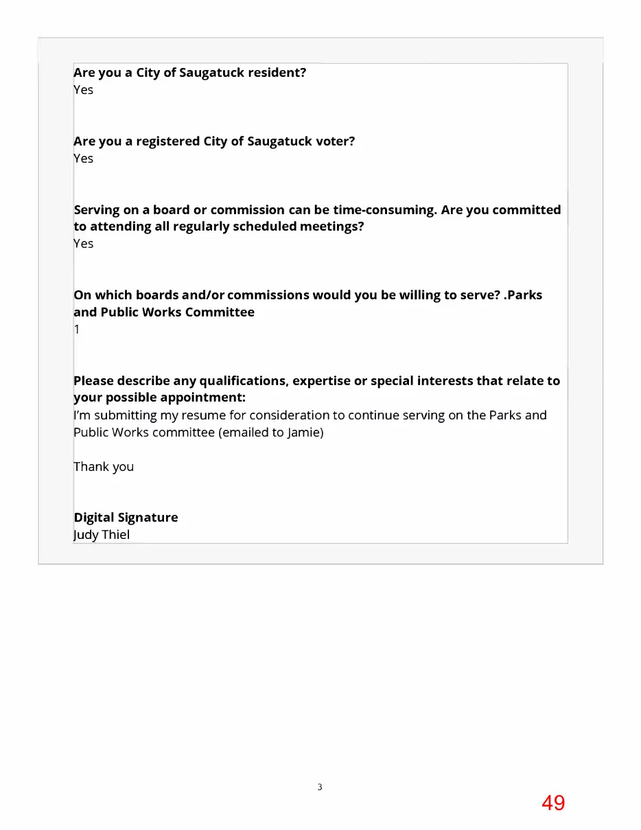 Page 49 of the packet; its text follows