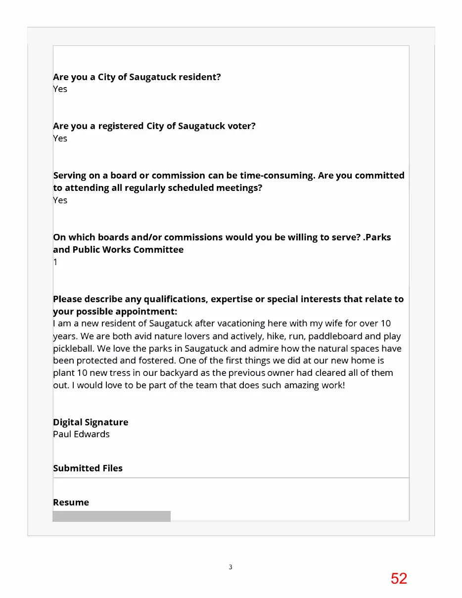 Page 52 of the packet; its text follows