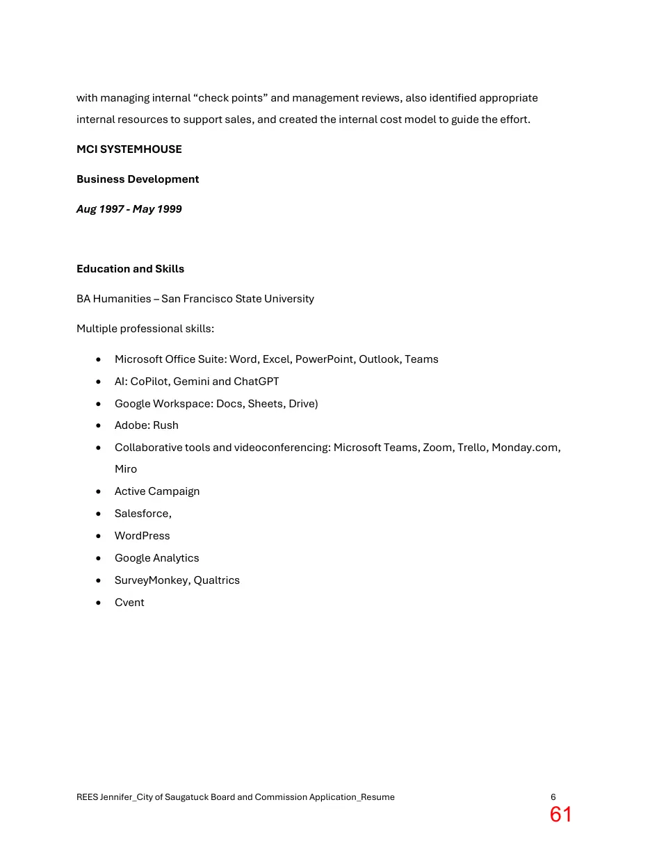 Page 61 of the packet; its text follows