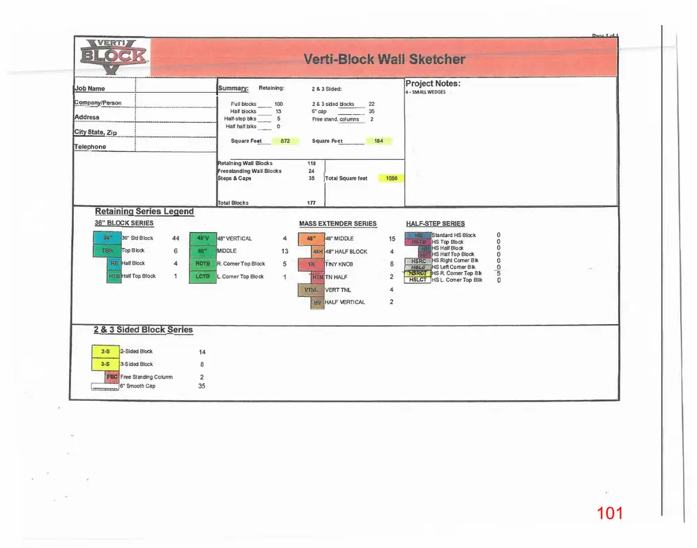 Page 101 of the packet; its text follows