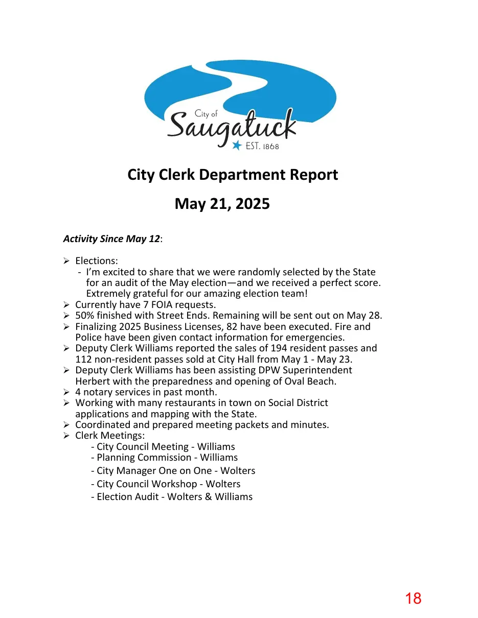 Page 18 of the packet; its text follows