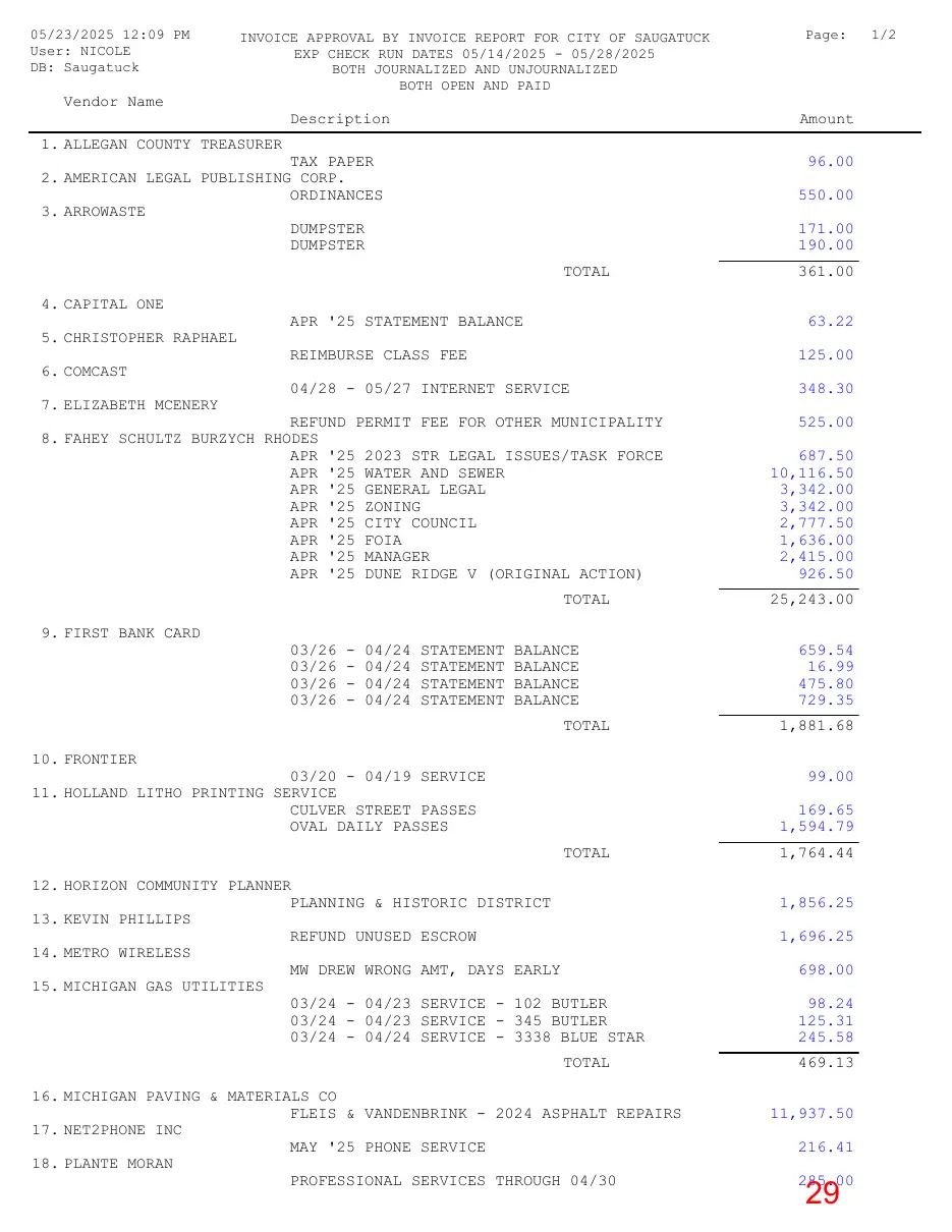 Page 29 of the packet; its text follows