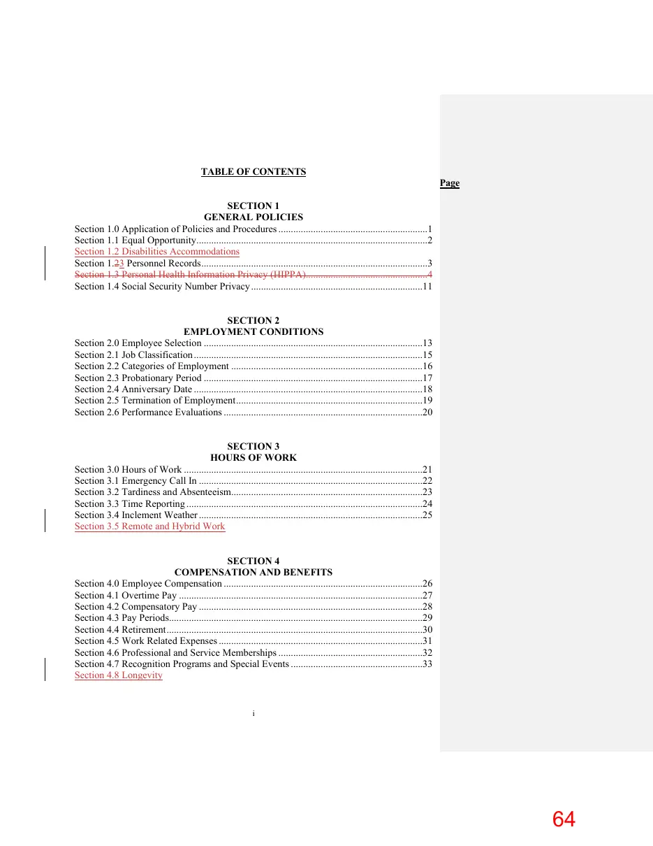 Page 64 of the packet; its text follows