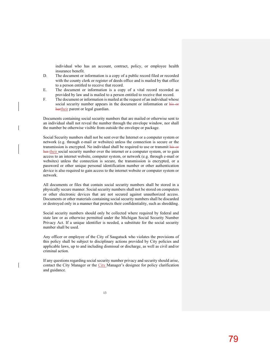 Page 79 of the packet; its text follows